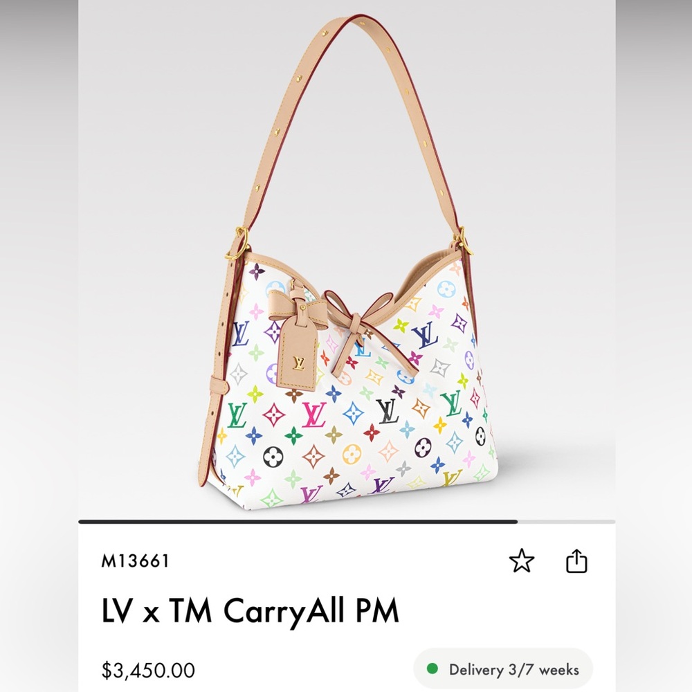 Authentic Murakami LV x TM CarryAll PM